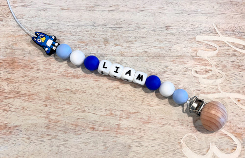 Personalized Bluey Pacifier Clip Holder